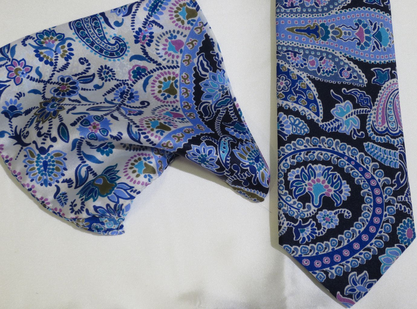 Hand made tie with pocket handkerchief