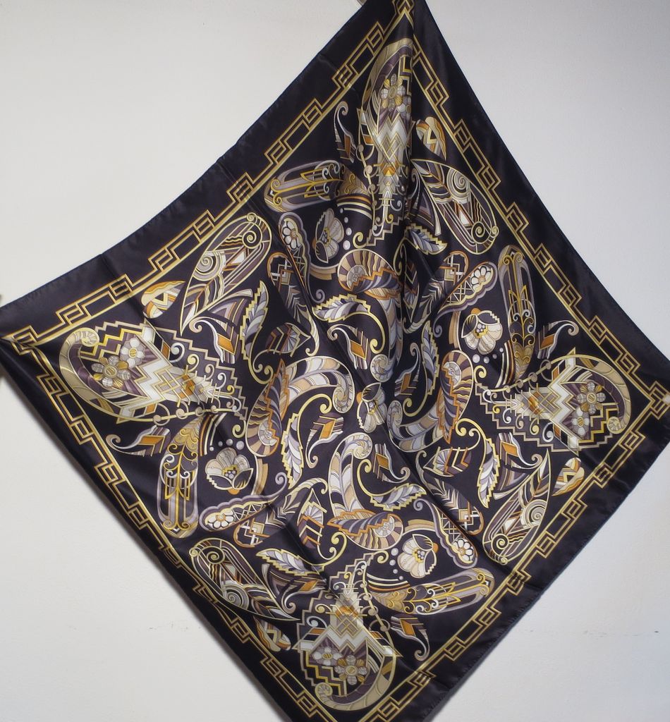 Pure silk square scarf 47077 - Azalea Bellagio - Silk of Como