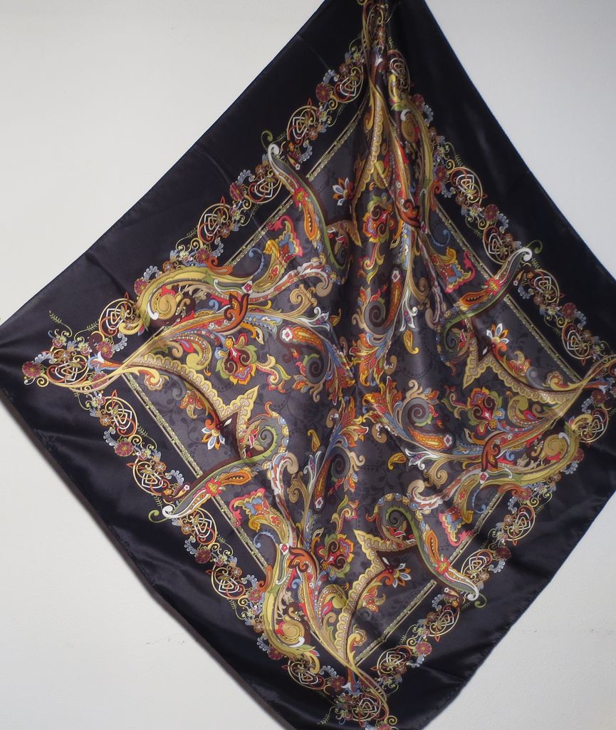 Pure silk square scarf 46501 - Azalea Bellagio - Silk of Como